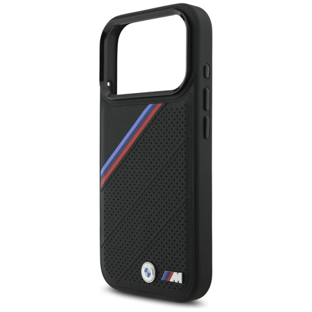 BMW M Tricolor Metal Logo MagSafe - Etui iPhone 17 Pro (czarny)