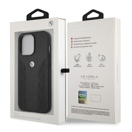BMW Leather Curve Perforate HC - Etui iPhone 13 Pro (czarny)