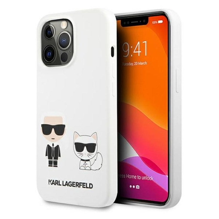 Karl Lagerfeld Silicone Karl & Choupette - Etui iPhone 13 Pro Max (biały)