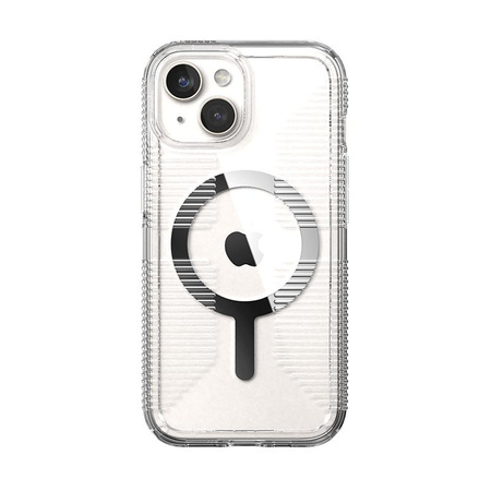 Speck Gemshell Grip + MagSafe - Etui do iPhone 16e / iPhone 15 / iPhone 14 / iPhone 13 (Clear / Chrome Finish)
