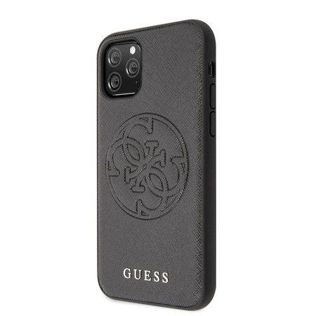 Guess Saffiano 4G Circle Logo - Etui iPhone 11 Pro (czarny)