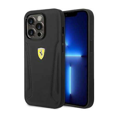 Ferrari Leather Stamp Sides – Etui iPhone 14 Pro (Czarny)