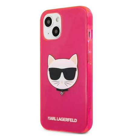 Karl Lagerfeld Choupette Head - Etui iPhone 13 mini (fluo różowy)