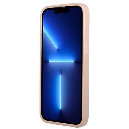 Guess Saffiano Double Card Triangle - Etui iPhone 13 (różowy)