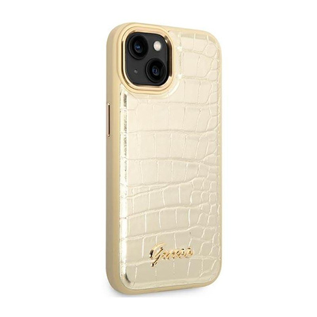 Guess Croco Collection – Etui iPhone 14 (złoty)