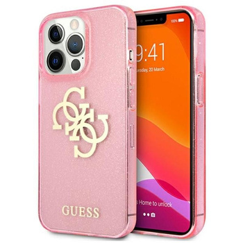 Guess Glitter 4G Big Logo - Etui iPhone 13 Pro (różowy)
