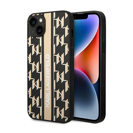 Karl Lagerfeld Monogram Stripe - Etui iPhone 14 (brązowy)
