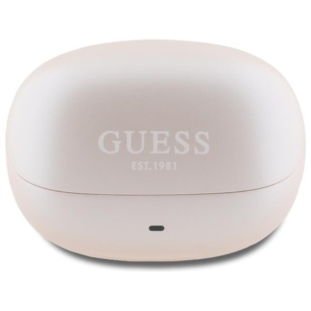 Guess Capsule Printed Logo - Słuchawki Bluetooth TWS ANC & ENC + etui ładujące (różowy)