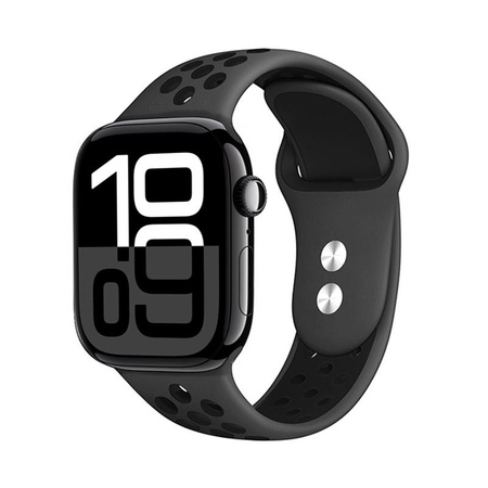 Crong Duo Sport - Pasek do Apple Watch 44/45/46/49 mm (szary/czarny)