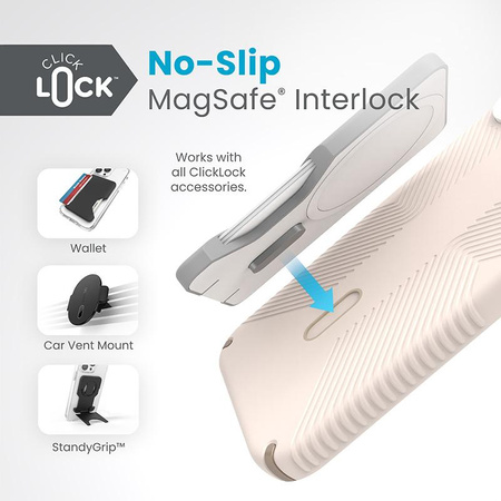Speck Presidio2 Grip ClickLock & Magsafe - Etui iPhone 15 Plus (Bleached Bone / Heirloom Gold / Hazel Brown)