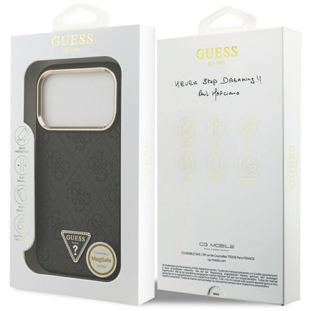 Guess 4G Triangle Logo MagSafe - Etui iPhone 17 Pro (czarny)