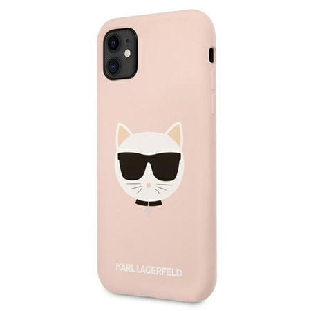 Karl Lagerfeld Choupette Head Silicone - Etui iPhone 11 (różowy)
