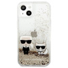 Karl Lagerfeld Liquid Glitter Karl & Choupette - Etui iPhone 13 (złoty)
