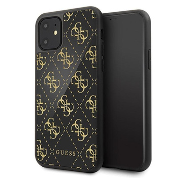 Guess Double Layer Glitter Case Peony G - Etui iPhone 11 (Black)