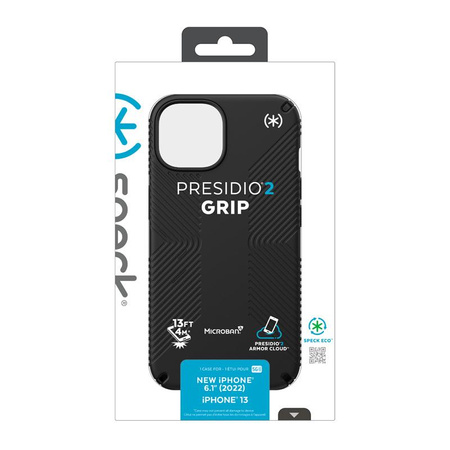 Speck Presidio2 Grip - Antypoślizgowe etui iPhone 14 / iPhone 13 (Black / Black / White)