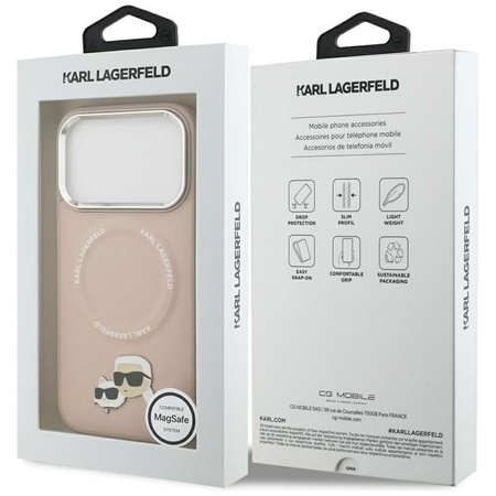 Karl Lagerfeld Karl & Choupette Pins MagSafe - Etui iPhone 17 Pro Max (różowy)