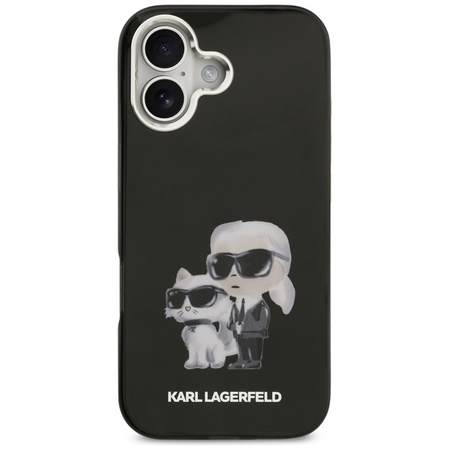 Karl Lagerfeld IML Aquarelle Karl & Choupette & Logo MagSafe - Etui iPhone 17 (czarny)