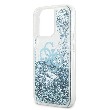 Guess Liquid Glitter 4G Big Logo - Etui iPhone 13 Pro (niebieski)