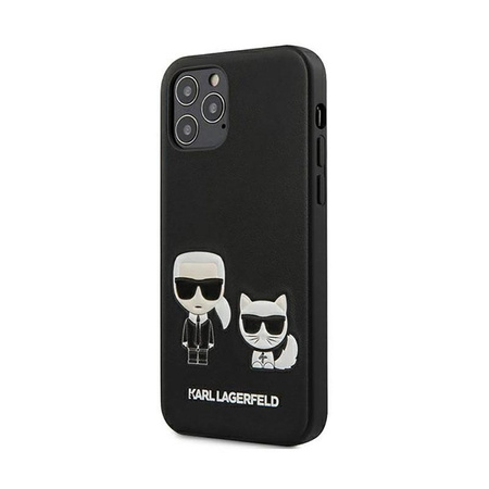 Karl Lagerfeld PU Leather Karl & Choupette Embossed - Etui iPhone 12 / iPhone 12 Pro (czarny)