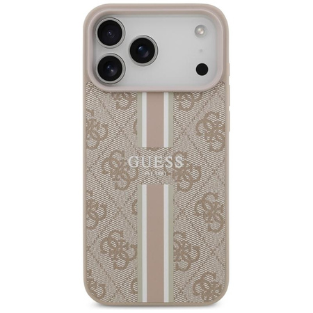 Guess 4G Printed Stripes MagSafe - Etui iPhone 17 Pro Max (różowy)