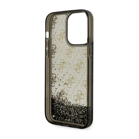Guess Liquid Glitter Transculent 4G - Etui iPhone 14 Pro Max (Czarny)