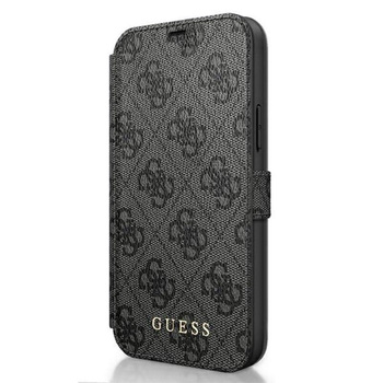 Guess Booktype 4G Charms Collection - Etui iPhone 12 mini z kieszeniami na karty (szary)