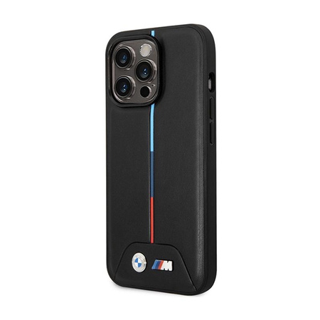 BMW Quilted Tricolor MagSafe - Etui iPhone 13 Pro Max (czarny)