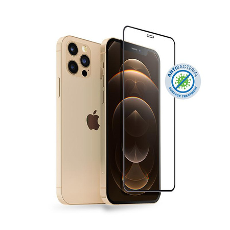 Crong Anti-Bacterial 3D Armour Glass – Szkło hartowane 9H na cały ekran iPhone 12 Pro Max + ramka instalacyjna