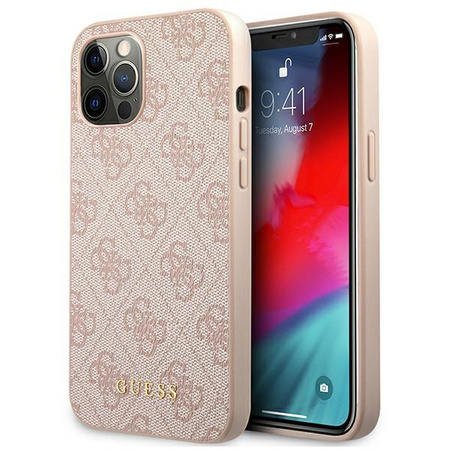 Guess 4G Metal Gold Logo – Etui iPhone 12 Pro Max (różowy)