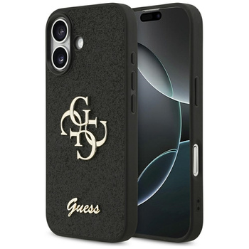 Guess Fixed Glitter Big 4G - Etui iPhone 17 (czarny)