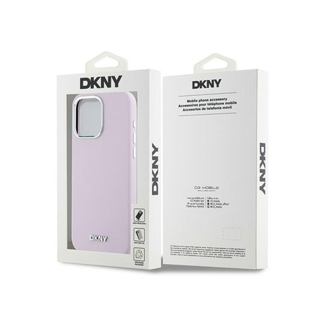 DKNY Liquid Silicone Small Metal Logo MagSafe - Etui iPhone 14 Pro Max (różowy)