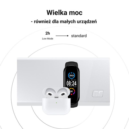 Green Cell PowerPlay20s - Power Bank 20000 mAh z szybkim ładowaniem USB-A QuickCharge 3.0 oraz 2x USB-C Power Delivery 22.5W (biały)