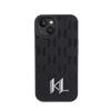 Karl Lagerfeld Leather Monogram Hot Stamp Metal Logo - Etui iPhone 15 (czarny)