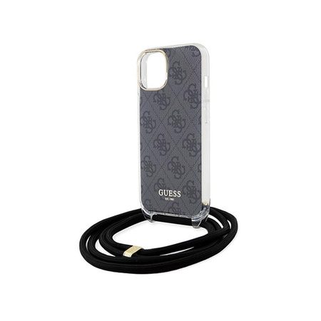 Guess Crossbody Cord 4G Print - Etui iPhone 15 (czarny)