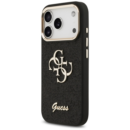 Guess Fixed Glitter Big 4G Metal Frame - Etui iPhone 17 Pro (czarny)
