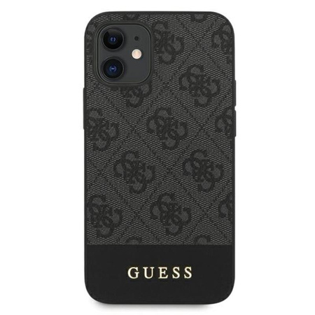 Guess 4G Bottom Stripe Collection - Etui iPhone 12 mini (szary)