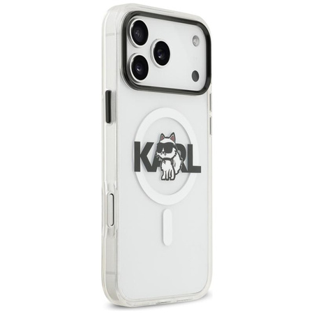 Karl Lagerfeld IML Choupette Sketch Logo MagSafe - Etui iPhone 17 Pro Max (przezroczysty)