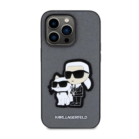 Karl Lagerfeld NFT Saffiano Karl & Choupette - Etui iPhone 14 Pro Max (Srebrny)
