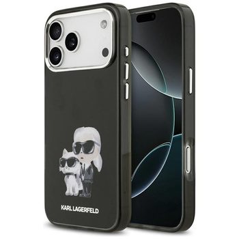 Karl Lagerfeld IML Aquarelle Karl & Choupette & Logo MagSafe - Etui iPhone 17 Pro Max (czarny)
