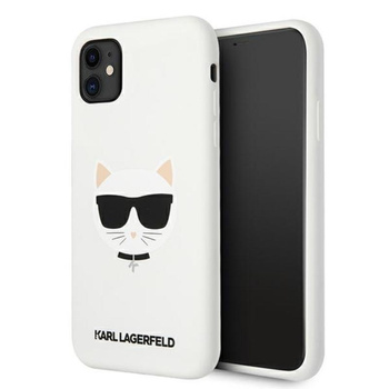 Karl Lagerfeld Choupette Head Silicone - Etui iPhone 11 (biały)