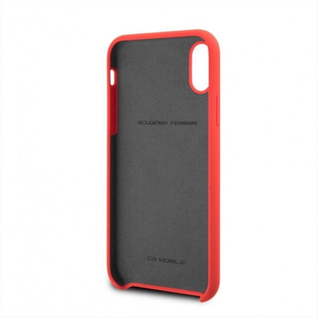 Ferrari Silicone Hard Case - Etui iPhone Xs / X (czerwony)