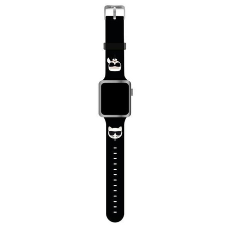 Karl Lagerfeld Silicone Karl & Choupette Heads – Pasek do Apple Watch 38/40/41 mm (czarny)