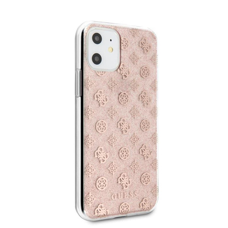Guess 4G Peony Solid Glitter - Etui iPhone 11 (różowy)