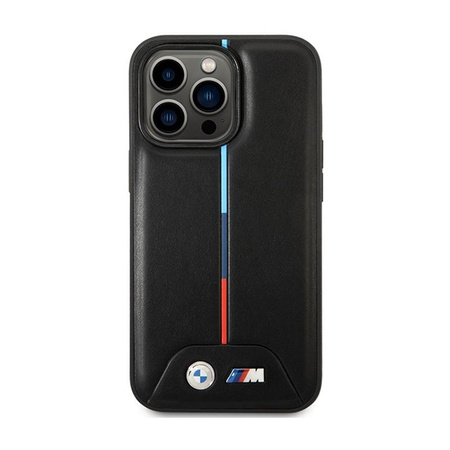 BMW Quilted Tricolor MagSafe - Etui iPhone 13 Pro (czarny)