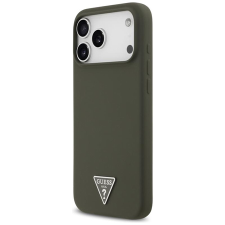 Guess Silicone Triangle Logo MagSafe - Etui iPhone 17 Pro Max (khaki)