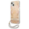 Guess Flower Cord - Etui ze smyczką iPhone 13 (Gold)