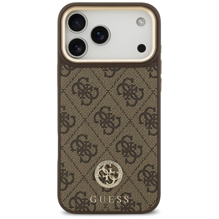 Guess 4G Strass Logo MagSafe - Etui iPhone 17 Pro Max (brązowy)