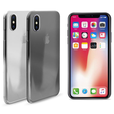 PURO 0.3 Nude - Etui iPhone Xs / X (czarny przezroczysty)