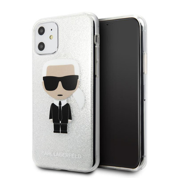 Karl Lagerfeld Iconic Karl - Etui iPhone 11 (Silver Glitter)