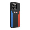 BMW Silicone Blue&Red Stripes M Collection - Etui iPhone 14 Pro (czarny)